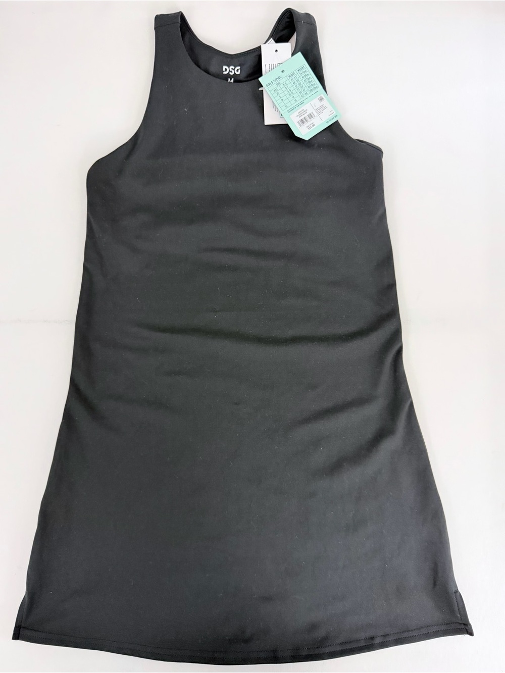 DSG Girls Very Black Racerback Moisture Wicking Cool Athletic Dress Medium NWT